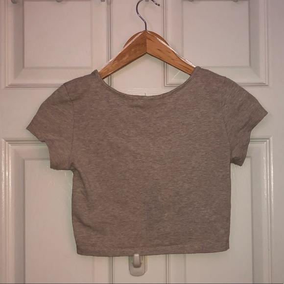 95% cotton beige crop t-shirt - Picture 6 of 6